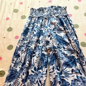 Floral tube top blue with matching pants